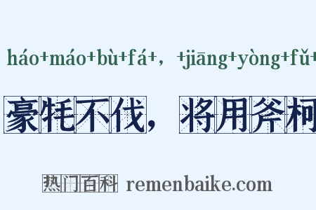 豪牦不伐，将用斧柯是什么意思的图片
